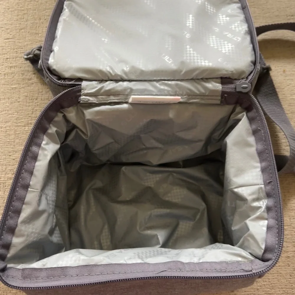 Fulton Bag Co Dual Compartment Insulated Lunch Bag Gray Cooler Shoulder Strap‎